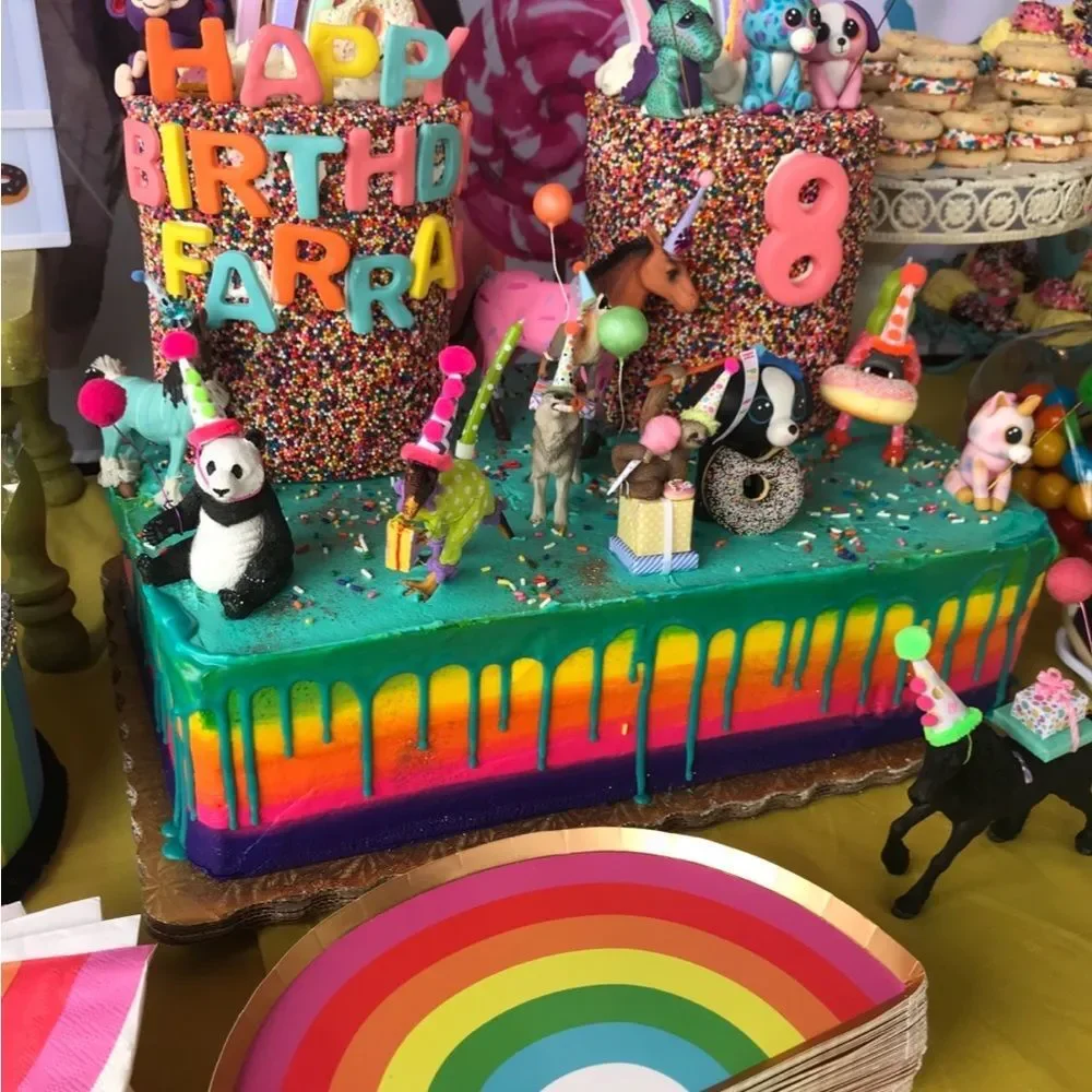 Horse Birthday Cake Pink and Lavender Western Cowgirl Cake Topper Toy